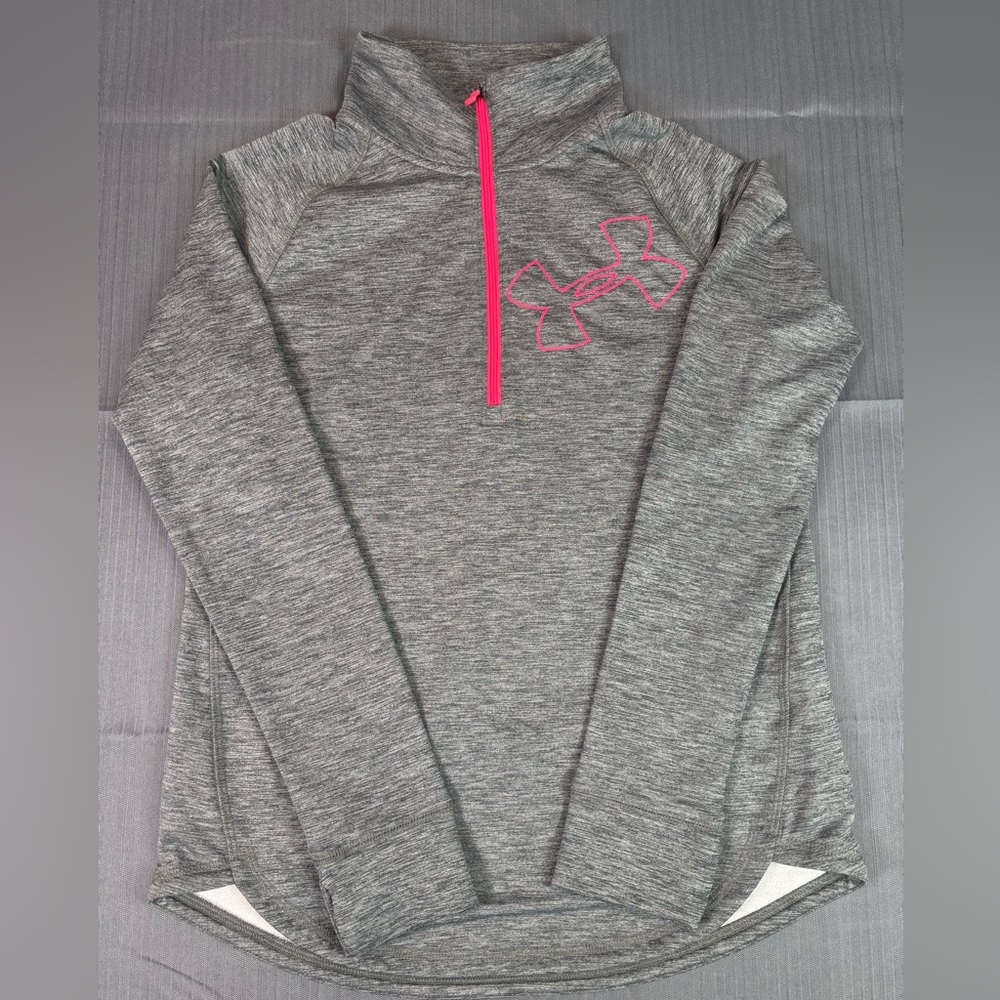 Under Armour Youth XL Gray ColdGear Fitted 1/4 Zip Pullover